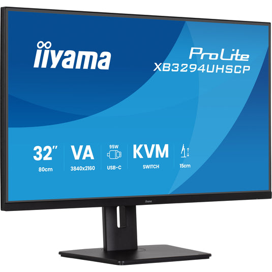 Iiyama prolite xb3294uhscp-b1 31.5 4k uhd monitor (zwart, 2x hdmi, displayport, 2x usb-a, 2x usb-c)