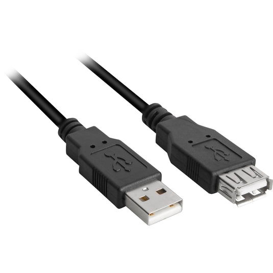 Sharkoon usb 2.0 verlengkabel (zwart, 3 meter, dubbele afscherming)