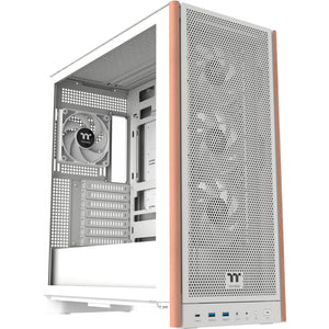 Thermaltake s370 ws snow midi tower behuizing (wit | 2x usb-a | 1x usb-c | tempered glass)