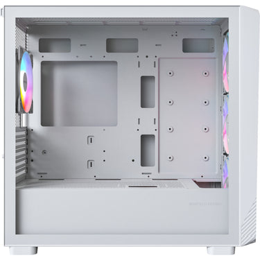 Montech x5m midi tower behuizing (wit | 2x usb-a | 1x usb-c | rgb | tempered glass)