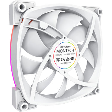 Montech rx140 pwm rgb case fan (wit, 140 x 25 x 140 mm, 3-pin argb)