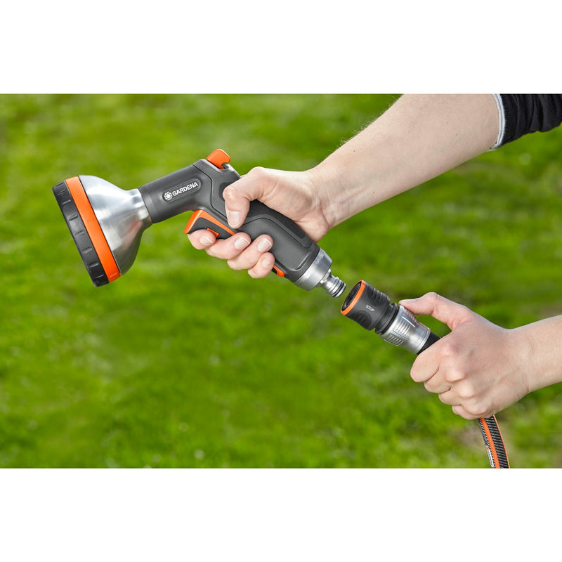 Load image into Gallery viewer, Gardena premium waterstop 13 mm (1 2 ) – 15 mm (5 8 ) slangstuk (grijs zilver, 18253-20)
