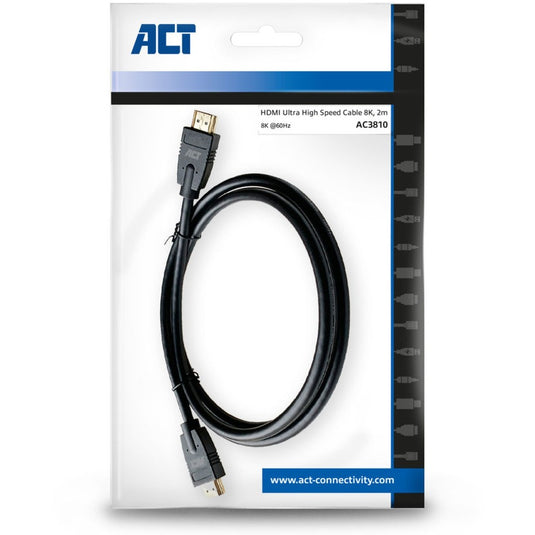 Act connectivity 2 meter hdmi 8k ultra high speed kabel v2.1 hdmi-a male - hdmi-a male (zwart)