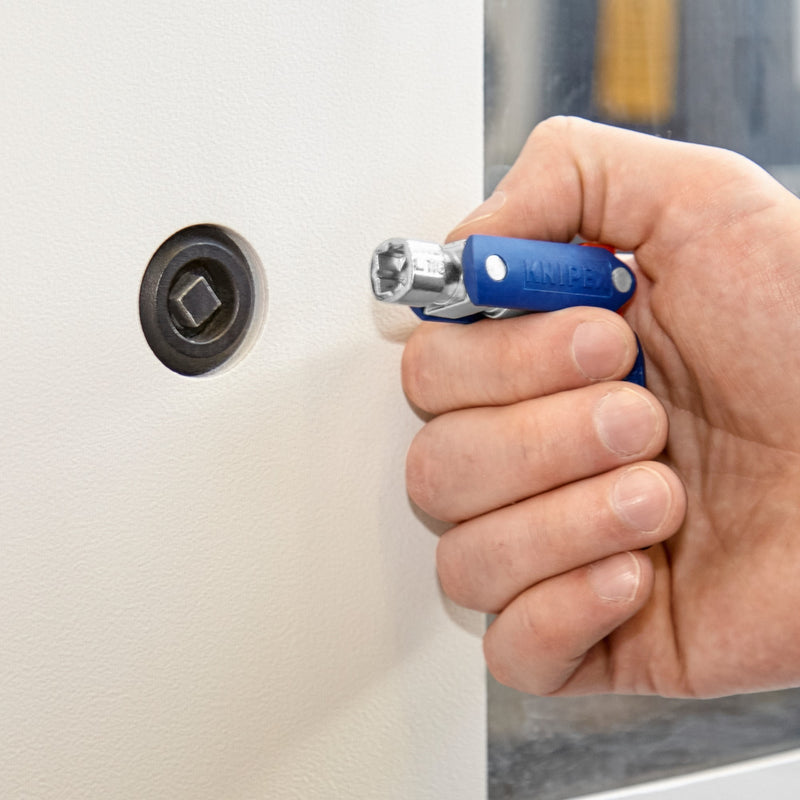 Load image into Gallery viewer, Knipex schakelkastsleutel doublejoint 00 11 06 v03 dopsleutel (blauw rood)
