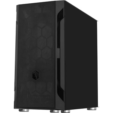 Silverstone sst-fah1mb-g midi tower behuizing (zwart | 3x usb-a | tempered glass)