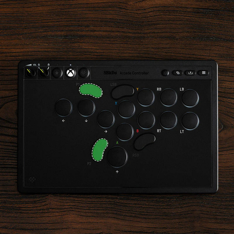 Load image into Gallery viewer, 8bitdo arcade controller for xbox (zwart, 2.4 ghz usb, xbox series x|s, xbox one, pc)
