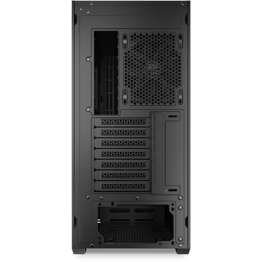 Sharkoon ak3 midi tower behuizing (zwart | 2x usb-a | 1x usb-c)
