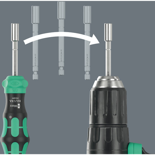 Wera kraftform kompakt 28 ra met etui, 6‑delig bitset (zwart groen)