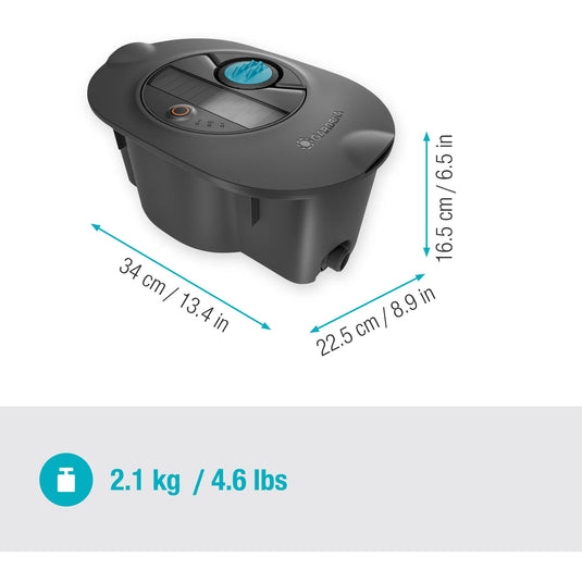 Gardena pipeline-irrigatiesysteem aquaprecise op zonne-energie voor gazon sprinklersysteem (grijs turquoise)