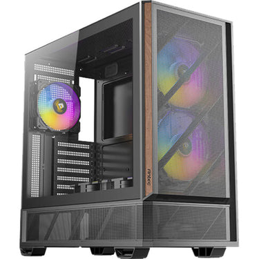 Antec p30 argb midi tower behuizing (zwart houtkleur | 2x usb-a | 1x usb-c | tempered glass)