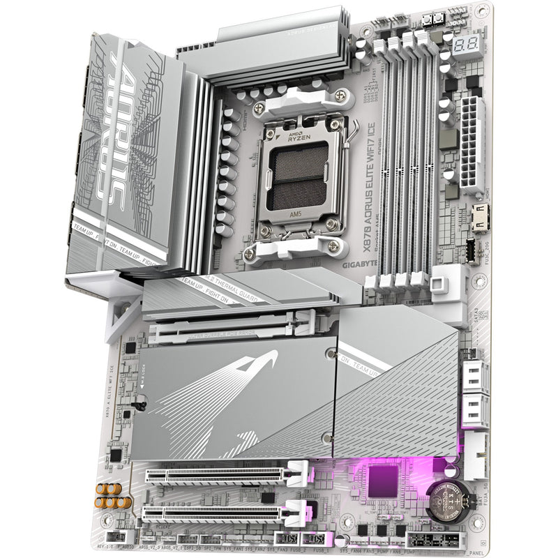 Load image into Gallery viewer, Gigabyte x870 aorus elite wifi7 ice socket am5 moederbord (zilver, raid, 2,5gb-lan, wi-fi 7, bt, sound, atx)
