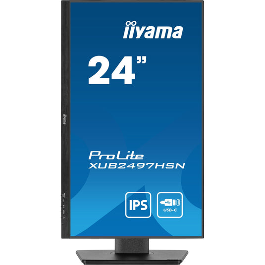 Iiyama prolite xub2497hsn-b2 23.8 monitor (zwart, hdmi, displayport, 3x usb-a, usb-c, rj-45)