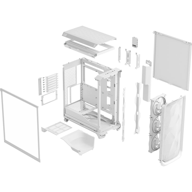 Afbeelding laden in galerijviewer, Fractal design meshify 3 ambience pro rgb midi tower behuizing (wit | 2x usb-a | 1x usb-c | rgb | tempered glass)
