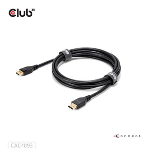 Club 3d gecertificeerde displayport 2.1 kabel (zwart, 3 meter, 8k)
