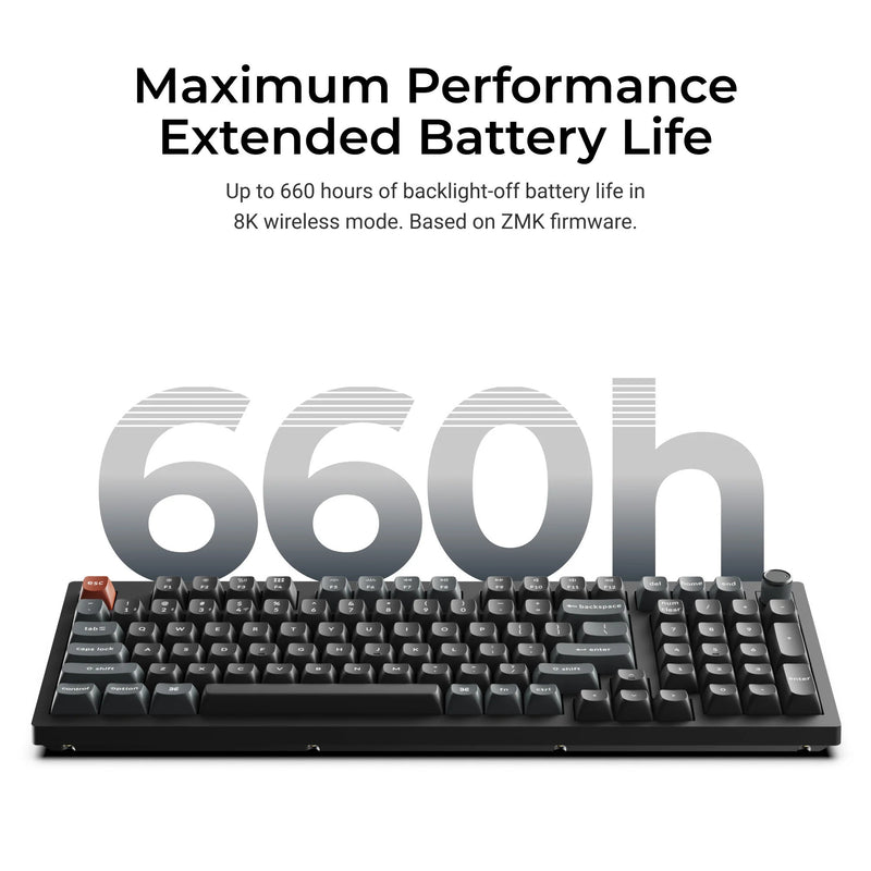 Load image into Gallery viewer, Keychron v5 ultra 8k wireless custom mechanical keyboard (zwart, us lay-out (qwerty), silk pom brown, 96%, rgb, hot swap, 2.4 ghz | bluetooth 5.3 | usb-c)
