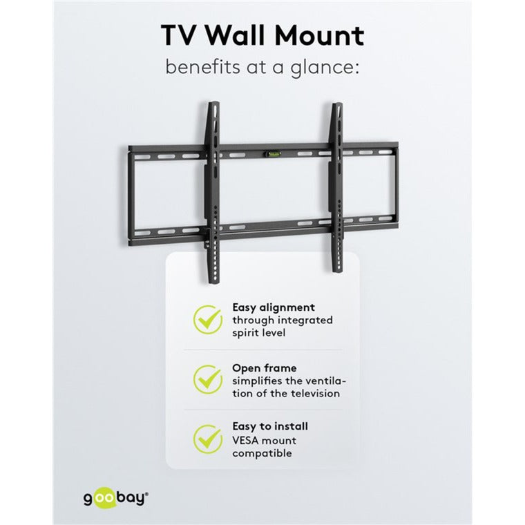 Load image into Gallery viewer, Goobay tv wall mount fixed 43 - 100 inch (109 - 254 cm), max. 70 kg wandmontage (zwart)
