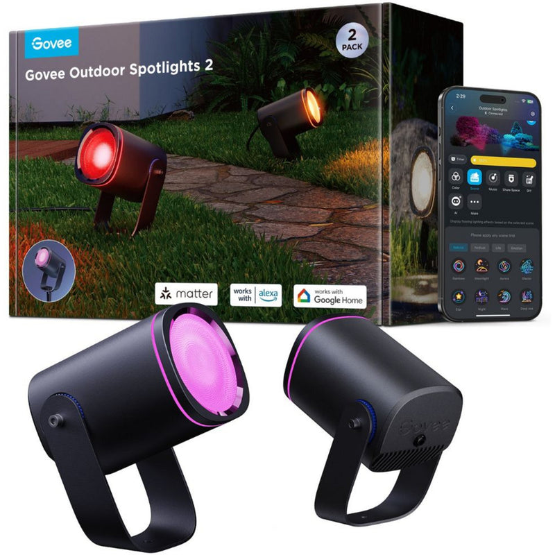 Afbeelding laden in galerijviewer, Govee slimme buitenspots matter rgbicww - 2 pack tuinspots
