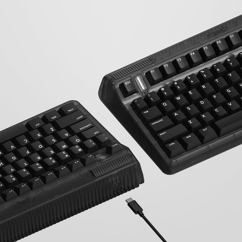 Load image into Gallery viewer, Iqunix og80 dark side wireless mechanical keyboard, gaming toetsenbord (zwart, us lay-out, cherry mx blue, rgb leds, 80% (tkl), hot-swappable, pbt, 2.4ghz | bluetooth 5.1 | usb-c)
