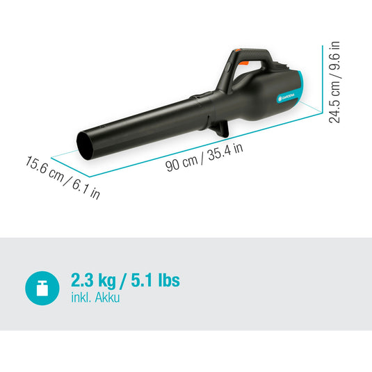 Gardena powerjet accu bladblazer - 18v p4a set - 100 km h - incl. accu en lader