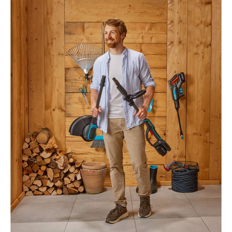Load image into Gallery viewer, Gardena powertrim 30 18v grastrimmer (grijs turquoise, accu en lader niet inbegrepen)

