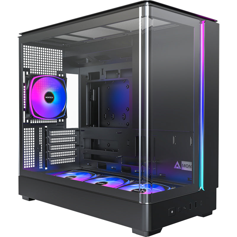 Load image into Gallery viewer, Montech king 15 pro midi tower behuizing (zwart | 2x usb-a | 1x usb-c | rgb | window)

