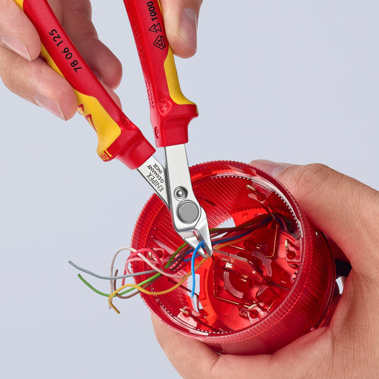 Knipex electronic super knips® vde 78 06 125 elektronica-tang (rood geel)