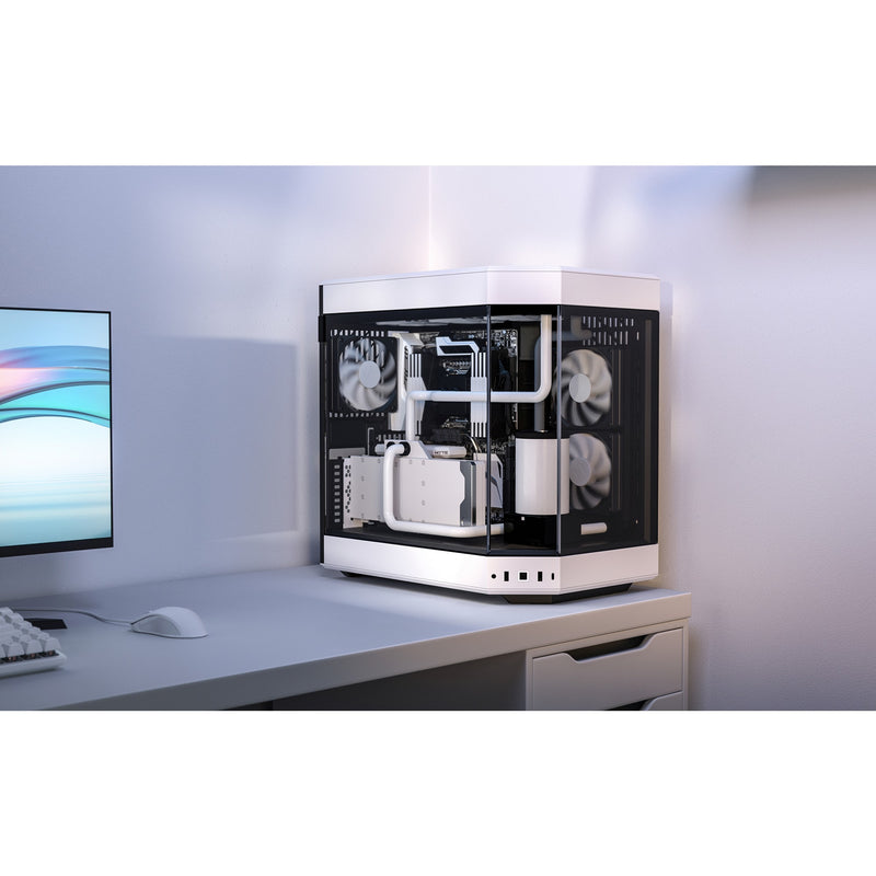 Load image into Gallery viewer, Hyte y60 midi tower behuizing (wit zwart | 3x usb-a | tempered glass)
