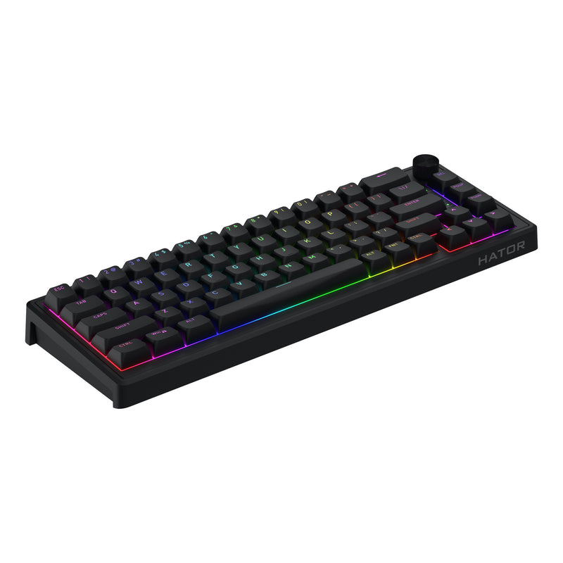 Load image into Gallery viewer, Hator skyfall wired rgb mechanisch gaming toetsenbord (zwart, us lay-out (qwerty), hator aurum sterling, 65%, rgb, double shot abs, hot-swap)
