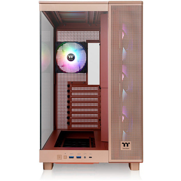 Load image into Gallery viewer, Thermaltake view 380 xl tg argb gravel sand midi tower behuizing (lichtbruin | 2x usb-a | 1x usb-c | rgb | window)
