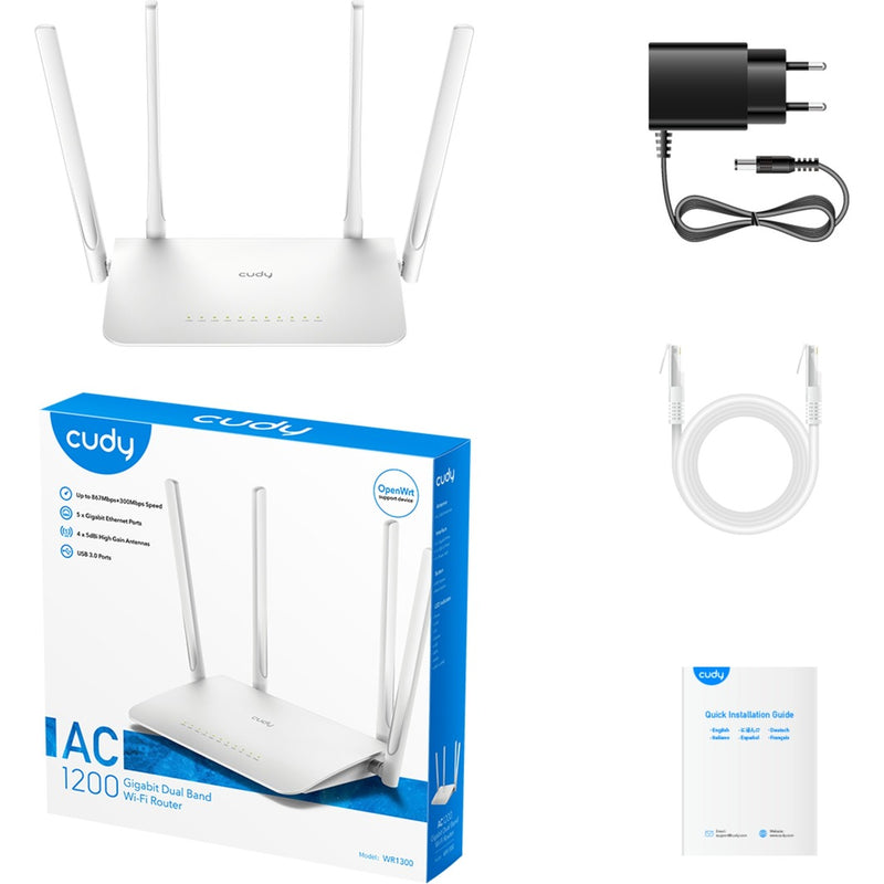 Load image into Gallery viewer, Cudy ac1200 gigabit wi-fi mesh router (wit, mesh)
