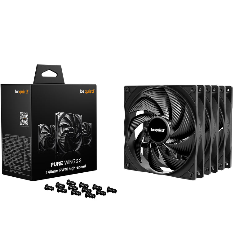 Load image into Gallery viewer, Be quiet! pure wings 3 high-speed case fans (zwart, 3 stuks, 140 x 140 x 25 mm, pwm)
