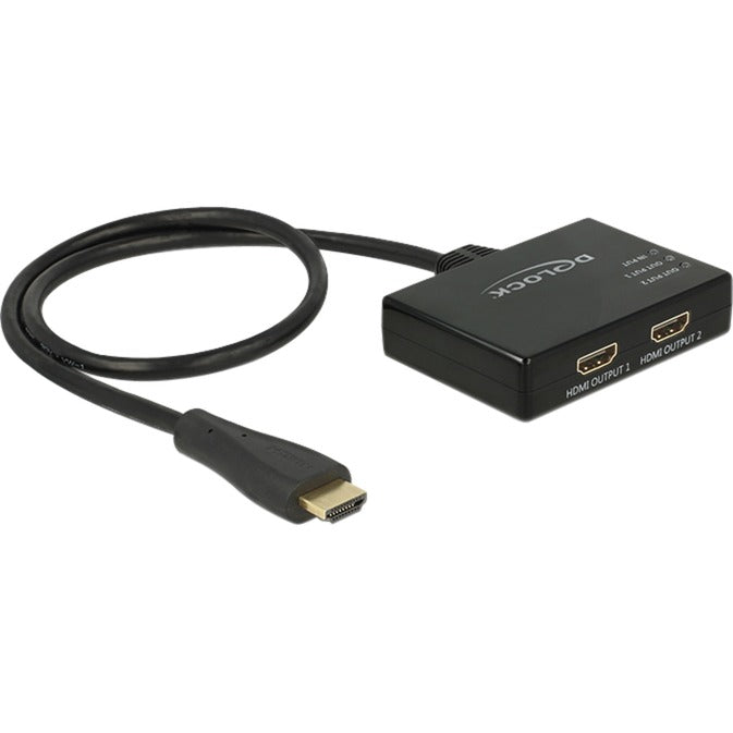 Load image into Gallery viewer, Delock 1x hdmi in > 2x hdmi out hdmi splitter (zwart, 60 centimeter, 4k)
