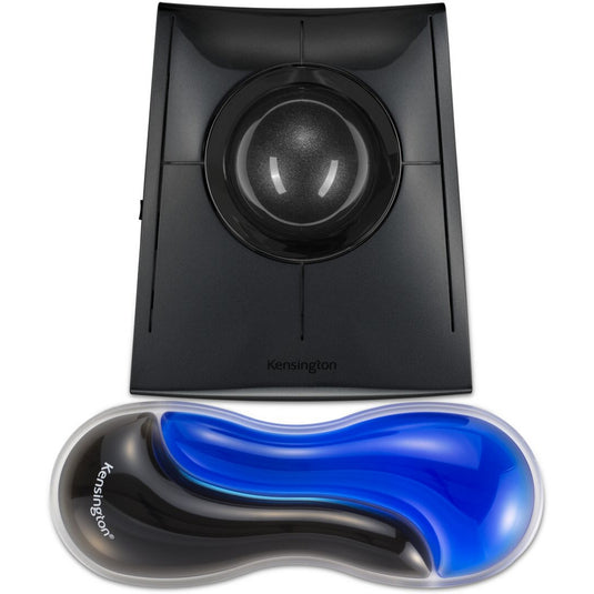 Kensington slim duo gel mouse trackball wrist rest polssteun (blauw zwart)