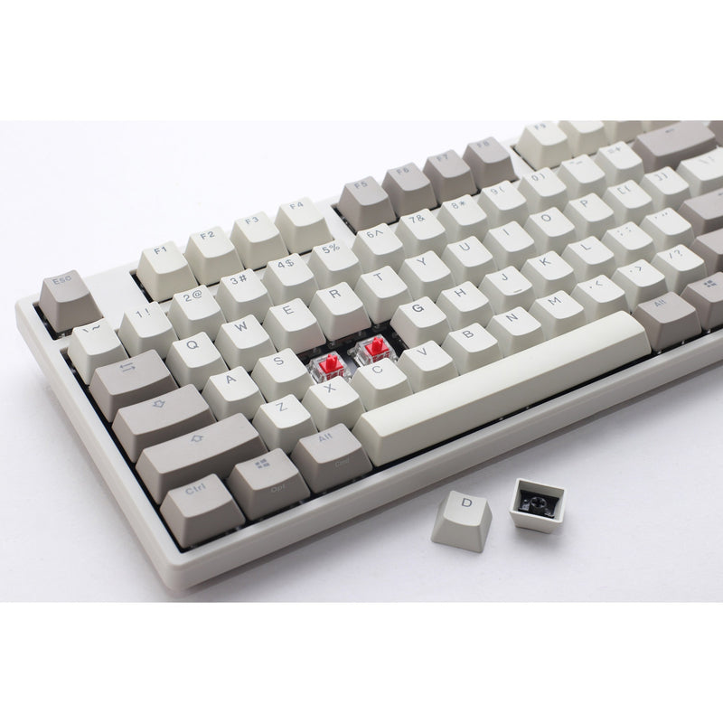 Load image into Gallery viewer, Ducky origin vintage mechanisch toetsenbord (grijs, us lay-out (qwerty), cherry mx brown, 100%, hot swap, pbt double-shot keycaps)

