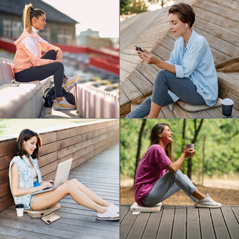 Load image into Gallery viewer, Cozy jord outdoor infrarood verwarmd draadloos zitkussen warmtekussen (lichtbeige, powerbank 10000 mah)
