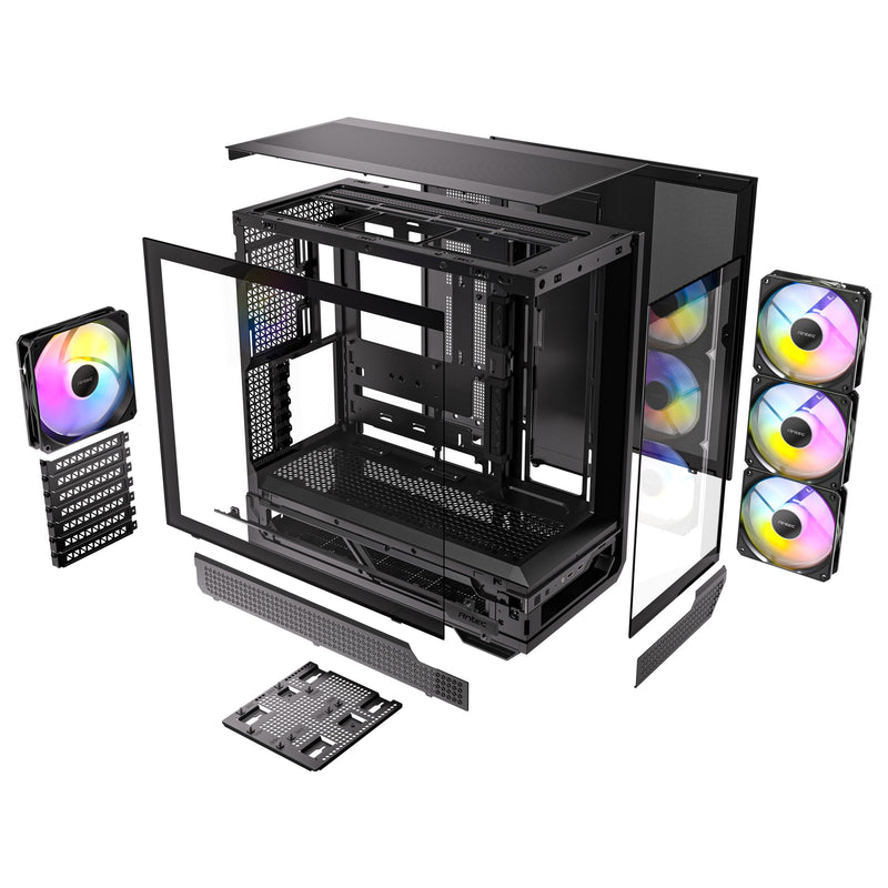Load image into Gallery viewer, Antec c7 argb midi tower behuizing (zwart | 2x usb-a | 1x usb-c | tempered glass)
