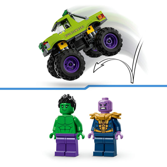 Lego marvel de hulk truck vs. thanos bouwbaar superhelden speelgoed voor kinderen met minifiguren 76312