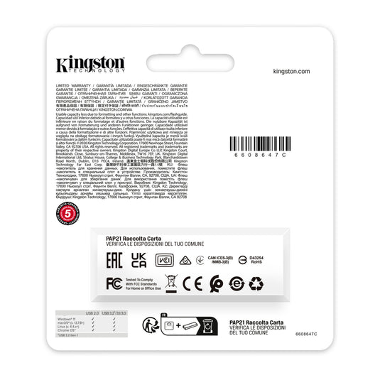 Kingston datatraveler exodia 128 gb usb-stick (zwart blauw, usb-a 3.2 gen 1 (5 gbit s))