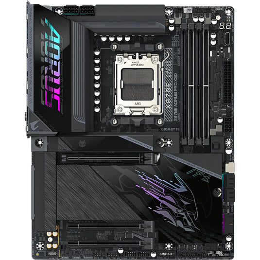 Gigabyte x870e aorus pro x3d socket am5 moederbord (zwart, raid, 5gb-lan, wi-fi 7, bt, sound, atx)