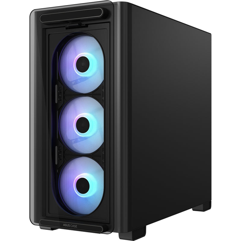 Load image into Gallery viewer, Asus a23 plus mini tower behuizing (zwart | 2x usb-a | 1x usb-c | rgb | tempered glass)
