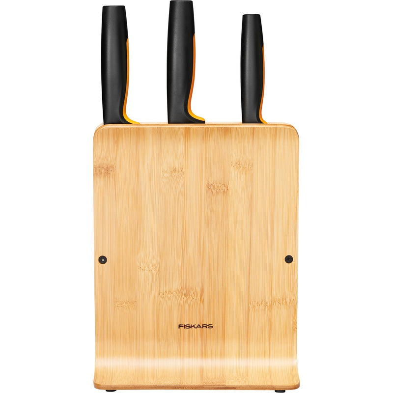 Load image into Gallery viewer, Fiskars functional form bamboe messenblok met 3 messen (meerkleurig, japans roestvrij staal | handvat met softgrip)
