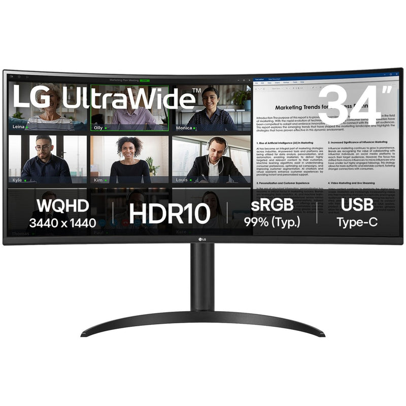 Load image into Gallery viewer, Lg ultrawide 34wr50qk-b 34 curved monitor (zwart, 2x hdmi, displayport)
