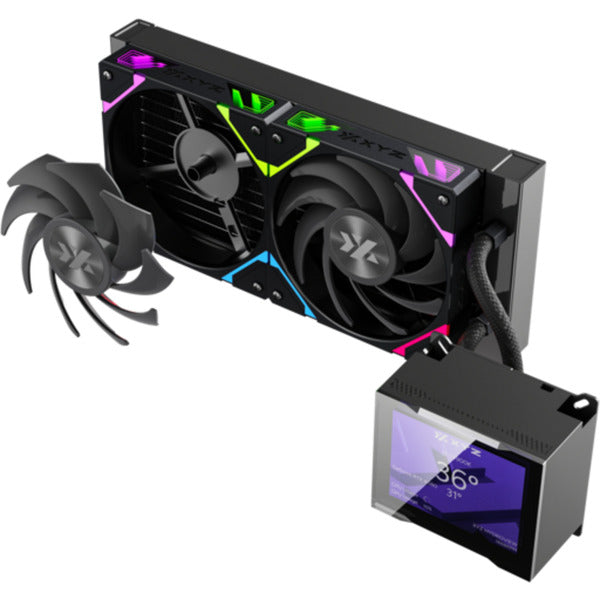 Afbeelding laden in galerijviewer, Xyz pc gear hydroview aio 240 waterkoeling (zwart, argb, pwm)
