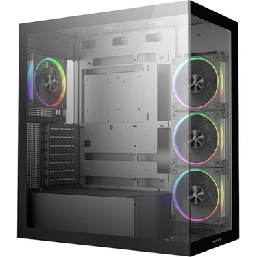 Deepcool cg580 4f v2 midi tower behuizing (zwart | 2x usb-a | 1x usb-c | rgb | tempered glass)
