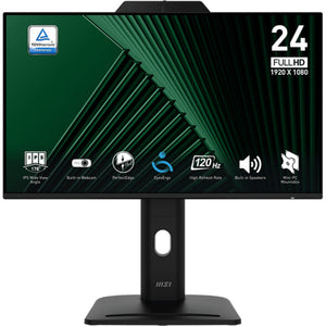Msi pro mp242pmg 23.8 monitor (zwart, hdmi, displayport, vga, 2x usb-a, usb-b, 120 hz)