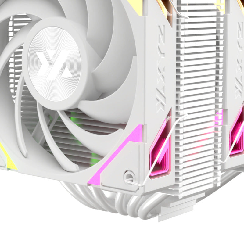 Afbeelding laden in galerijviewer, Xyz pc gear thermax 6 duo rgb cpu-koeler (wit, argb, pwm)
