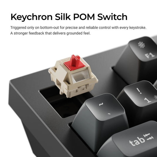 Keychron q5 ultra-m3 8k wireless custom mechanical keyboard (wit, us lay-out (qwerty), silk pom red, 96%, rgb, hot swap, 8k, 2.4 ghz | bluetooth 5.2 | usb-c)