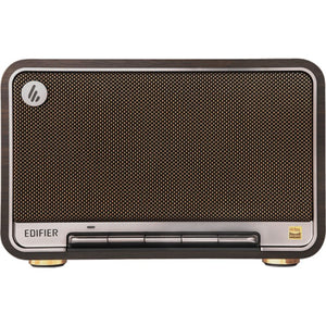 Edifier d32 draadloze tafelluidspreker (donkerbruin zilver, bluetooth, wi-fi (apple airplay), usb-c, aux)