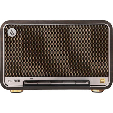 Edifier d32 draadloze tafelluidspreker (donkerbruin zilver, bluetooth, wi-fi (apple airplay), usb-c, aux)