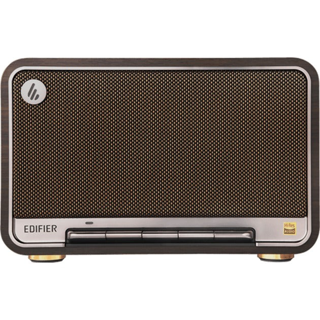 Afbeelding laden in galerijviewer, Edifier d32 draadloze tafelluidspreker (donkerbruin zilver, bluetooth, wi-fi (apple airplay), usb-c, aux)
